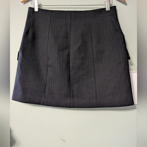 Zara Button-Front Pinstripe Skirt - Picture 6 of 8